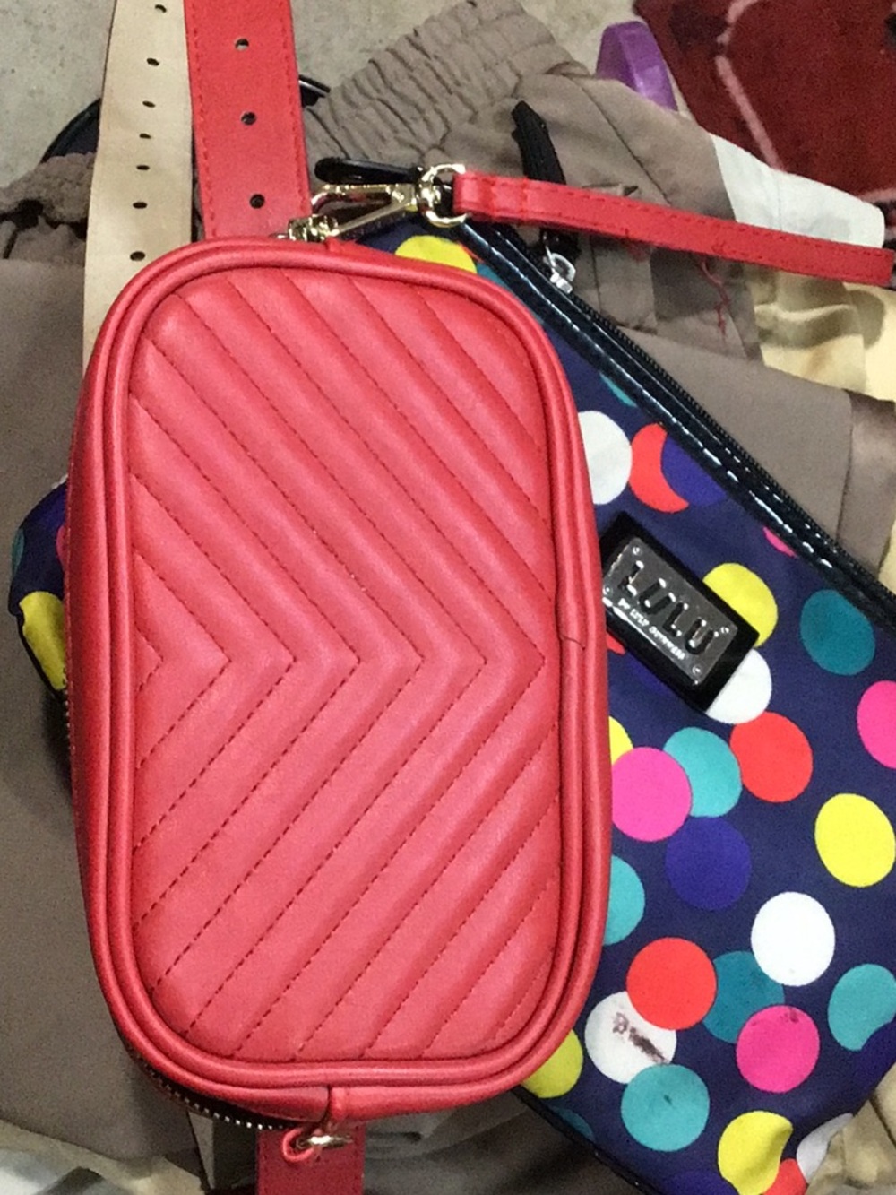 Steve Madden Red Belt & Bag Combo
